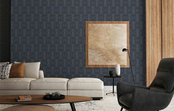 ColourDrive-Asian Paints Nilaya Wallpaper China Lamps Design House Wall Wallpaper Design for Guest Room